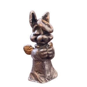 Vintage Miniature‎ Michael Ricker Pewter Bunny Angel HaloFigurine